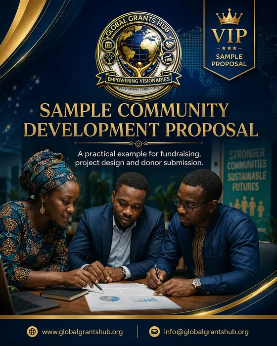 Sample Community Development Proposal cover