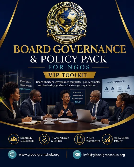 Board Governance & Policy Pack for NGOs cover