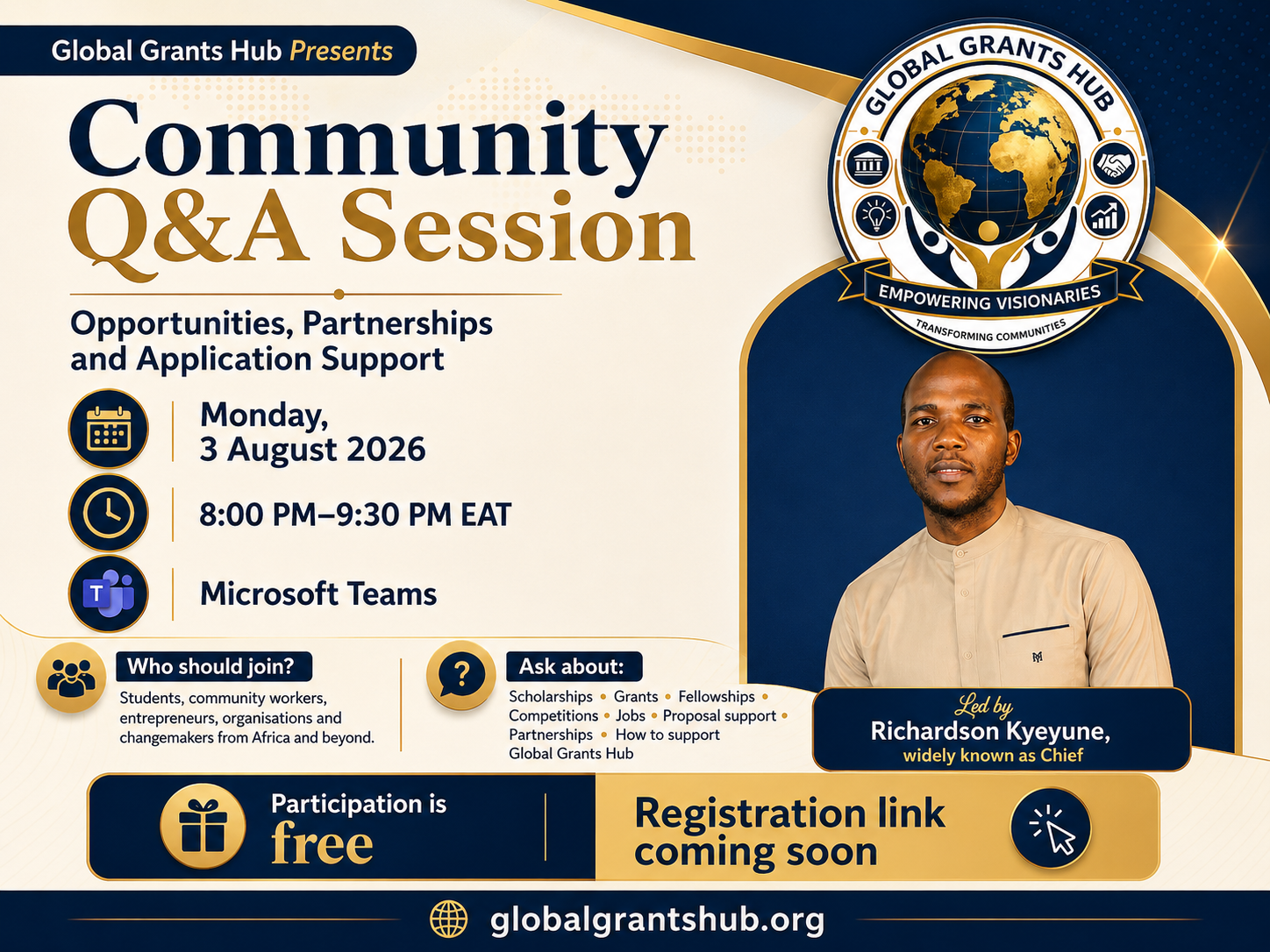 Global Grants Hub Announces Open Community Q&A on Opportunities, Partnerships and Application Support