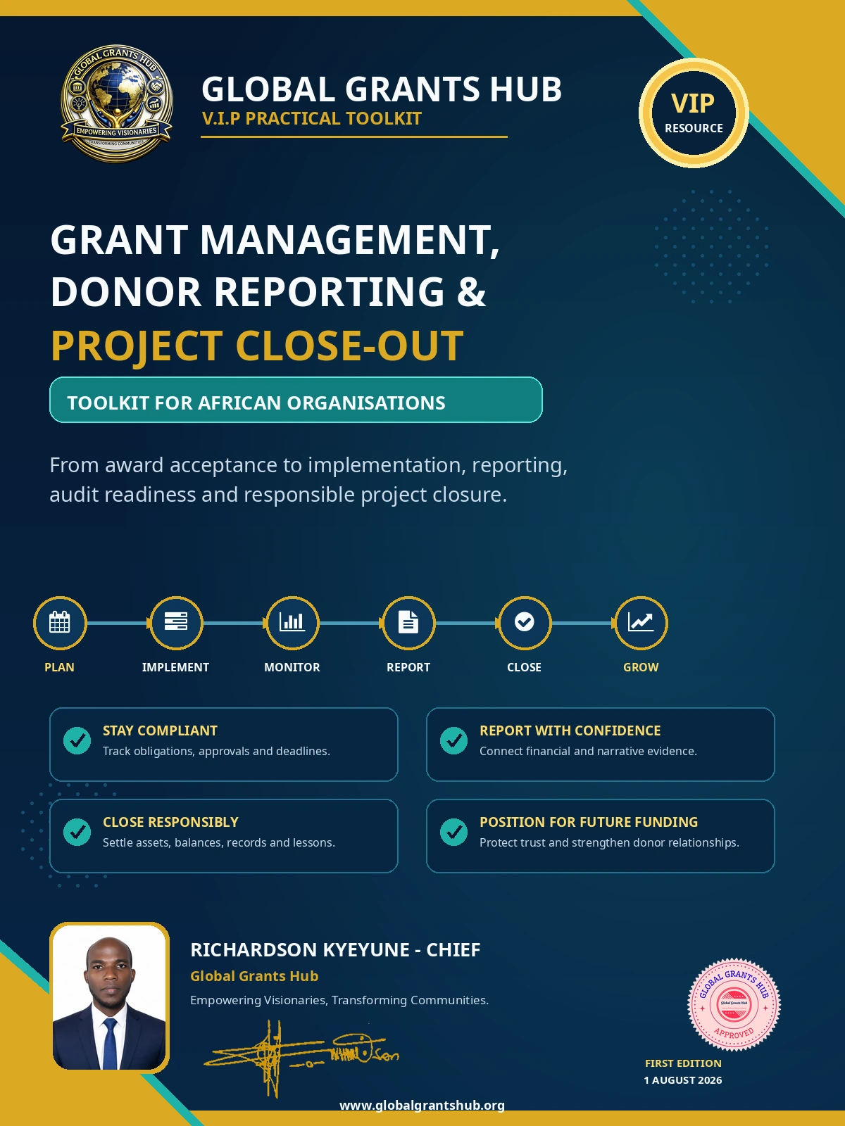 Grant Management, Donor Reporting & Project Close-Out Toolkit for Africa cover